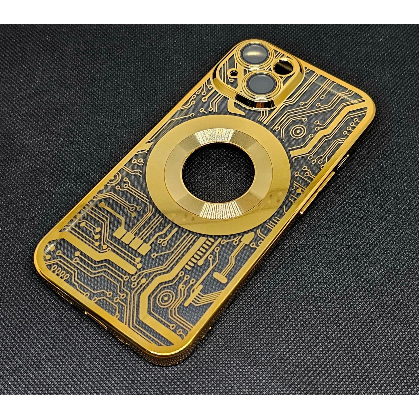 Apple Iphone 14 Mobile Back Cover with CD Watch Machine Design soft