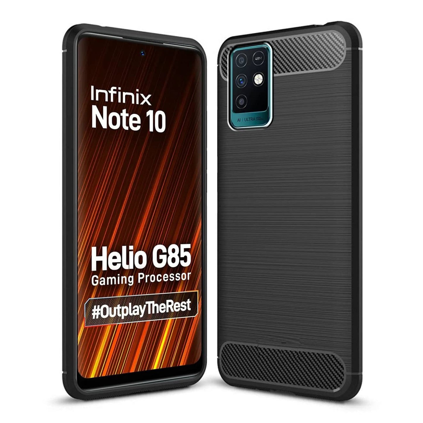 Infinix Note 10 Armour Mobile Back Cover Carbon Fiber Pattern