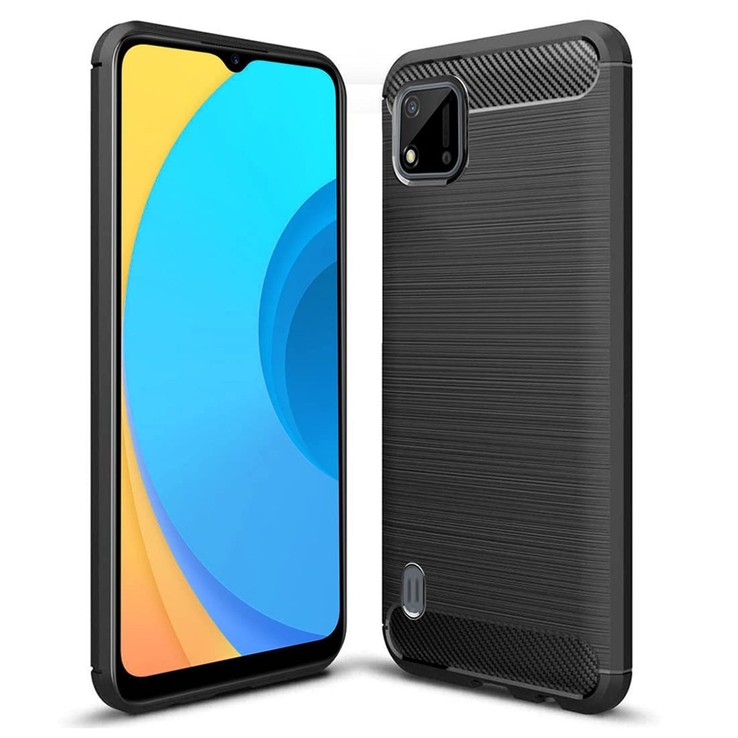 Realme C20-C11 (2021) Armour Pattern Back Cover Carbon Fiber