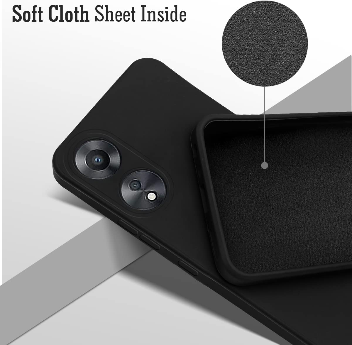Oppo A78 (5G) Back Cover ( Silicone + Cloth)