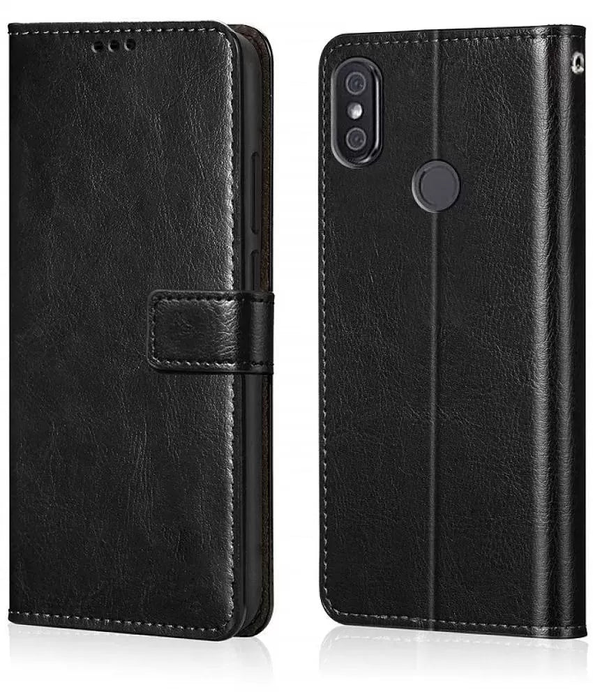 Mi A2 Leather Flip Cover