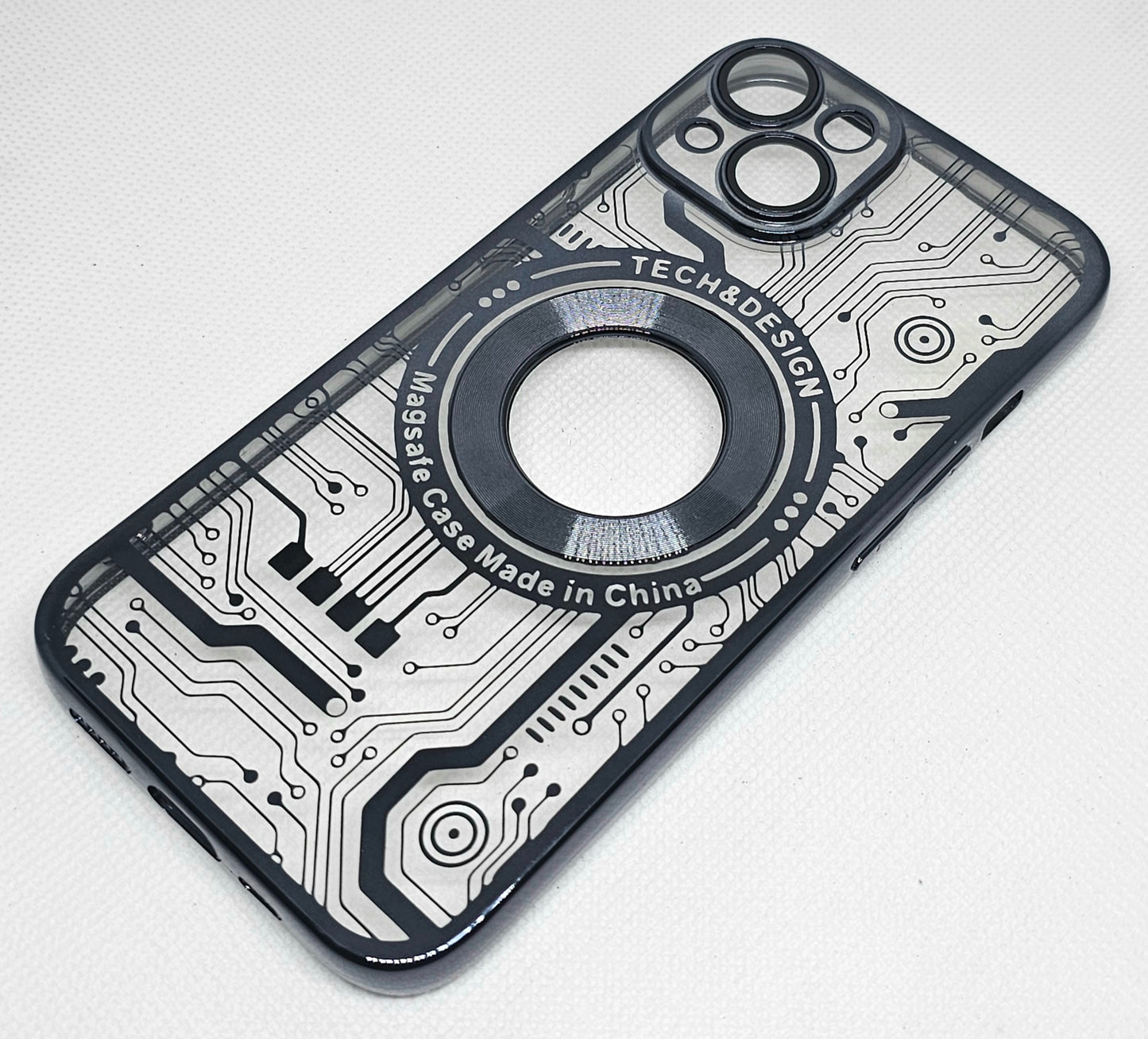 Apple Iphone 14 Mobile Back Cover with CD Watch Machine Design soft