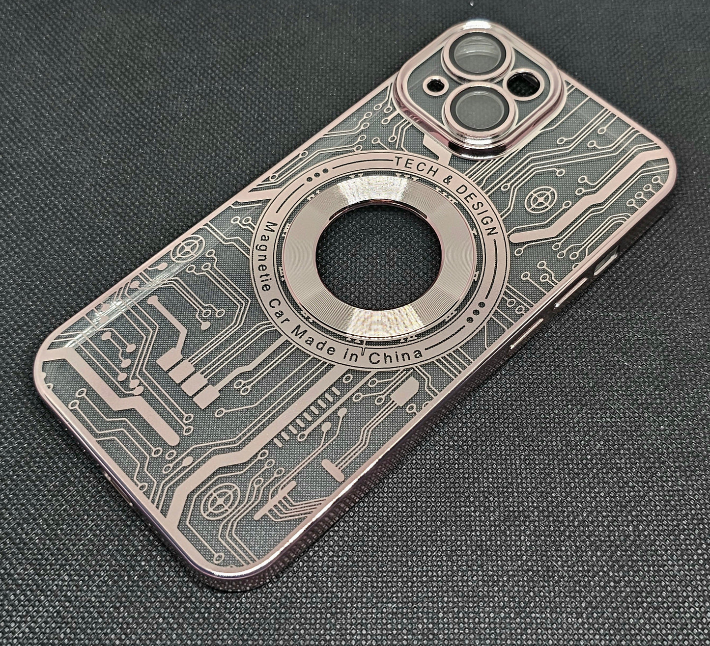 Apple Iphone 14 Mobile Back Cover with CD Watch Machine Design soft