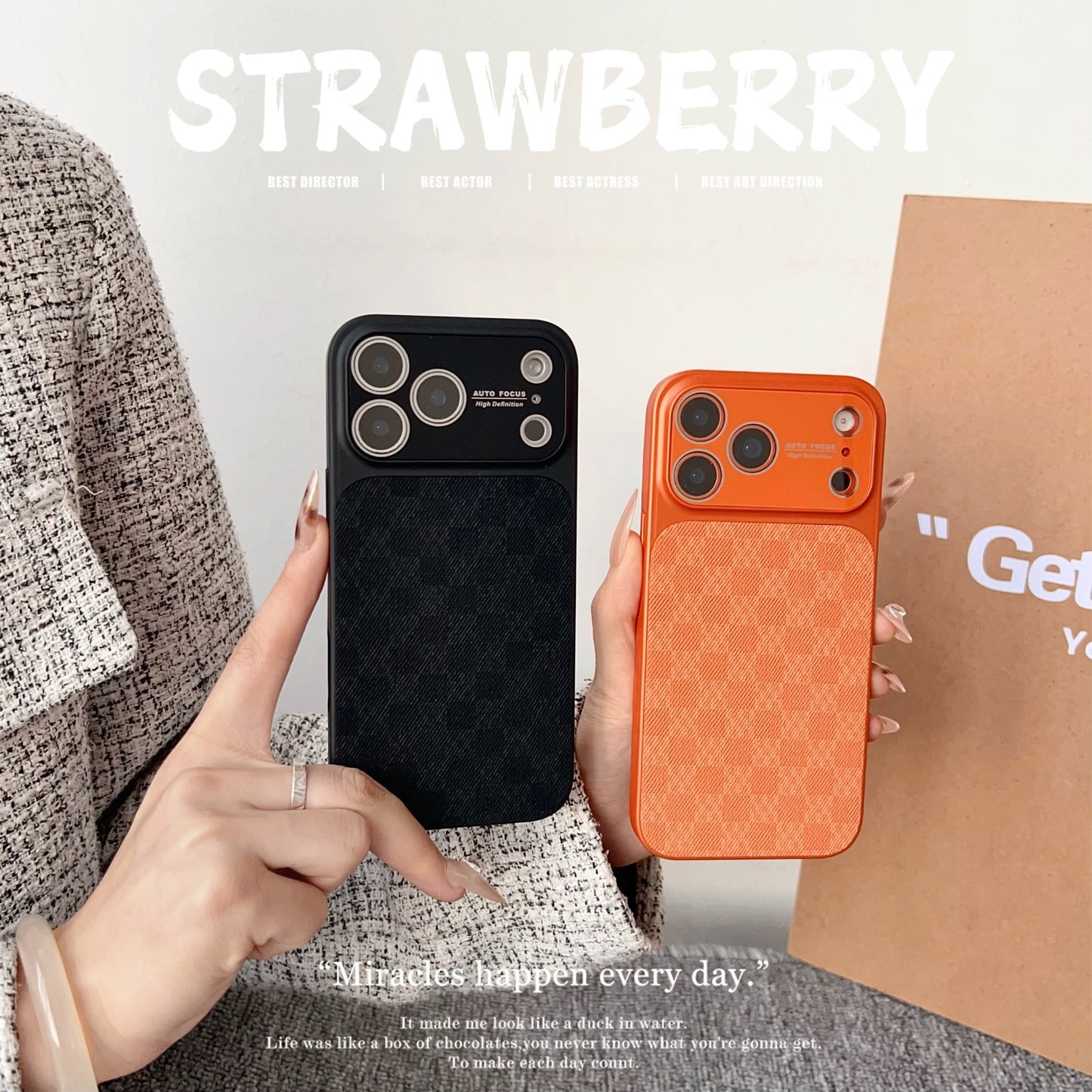Apple Iphone Trendy Brand Plaid Pattern Phone Case (Exclusive)