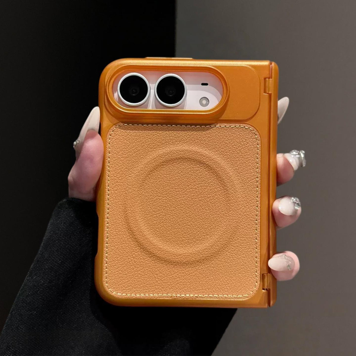 Apple iPhone Duo Business-style leather dual-axis design for drop protection Case (Exclusive)