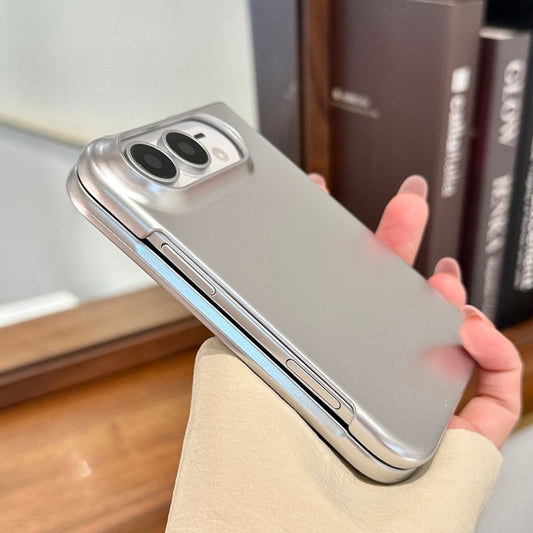 Apple iPhone Ultra Fold Korean-style minimalist high-end silver foldable screen with frosted texture,hard screen case (Exclusive)
