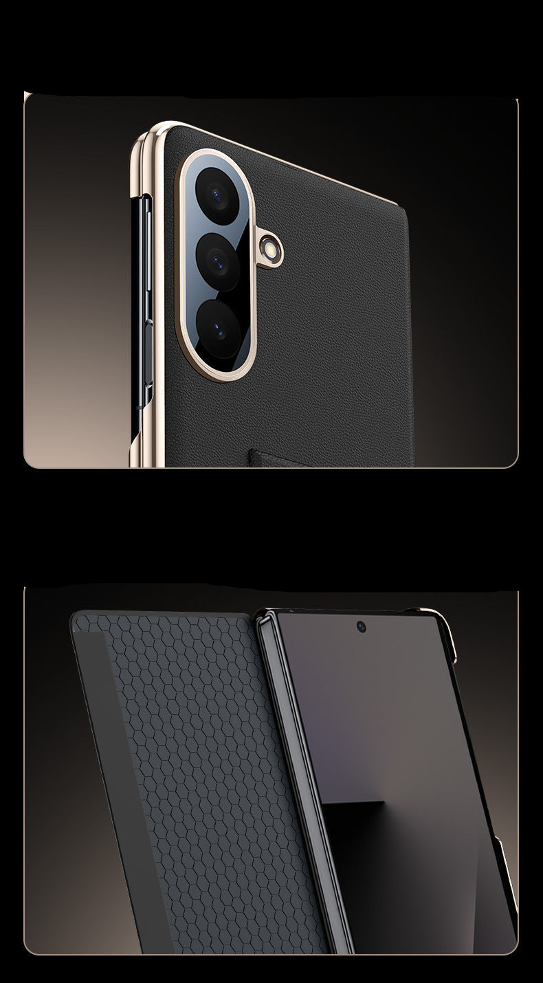 Samsung Fold Series leather wristband dual-axis flip phone Case (Exclusive)