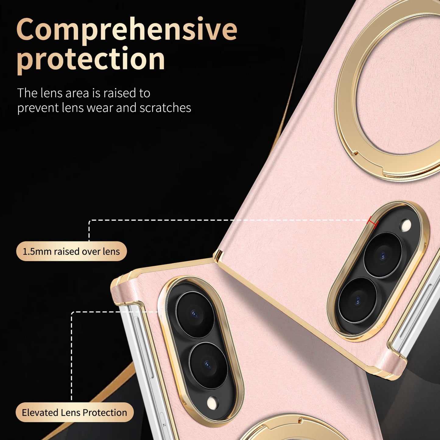 Samsung Fold series screen velvet dual-axis phone case, magnetic rotating stand Case (Exclusive)