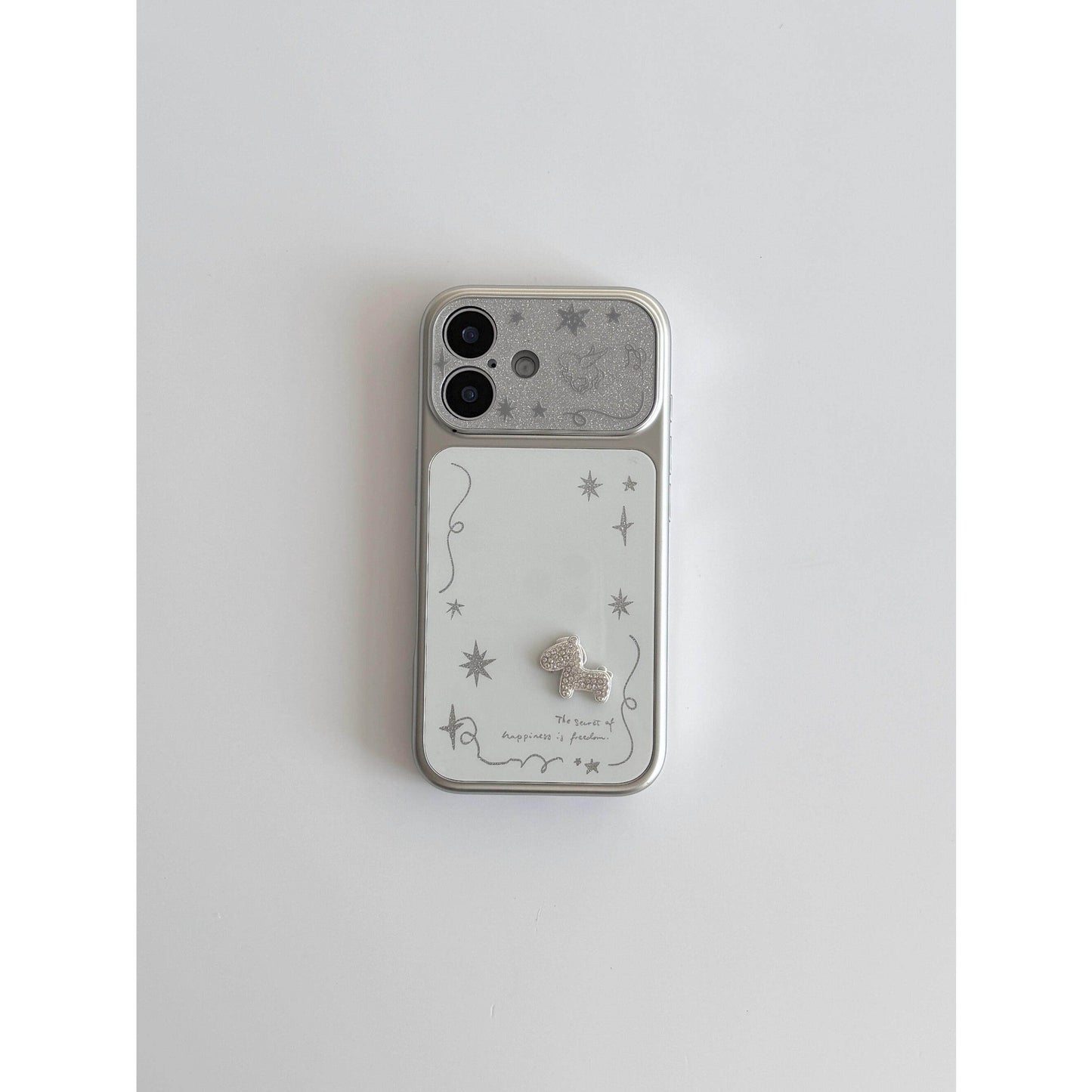 Apple Iphone White Background 3D Rhinestone Pony Case (Exclusive)