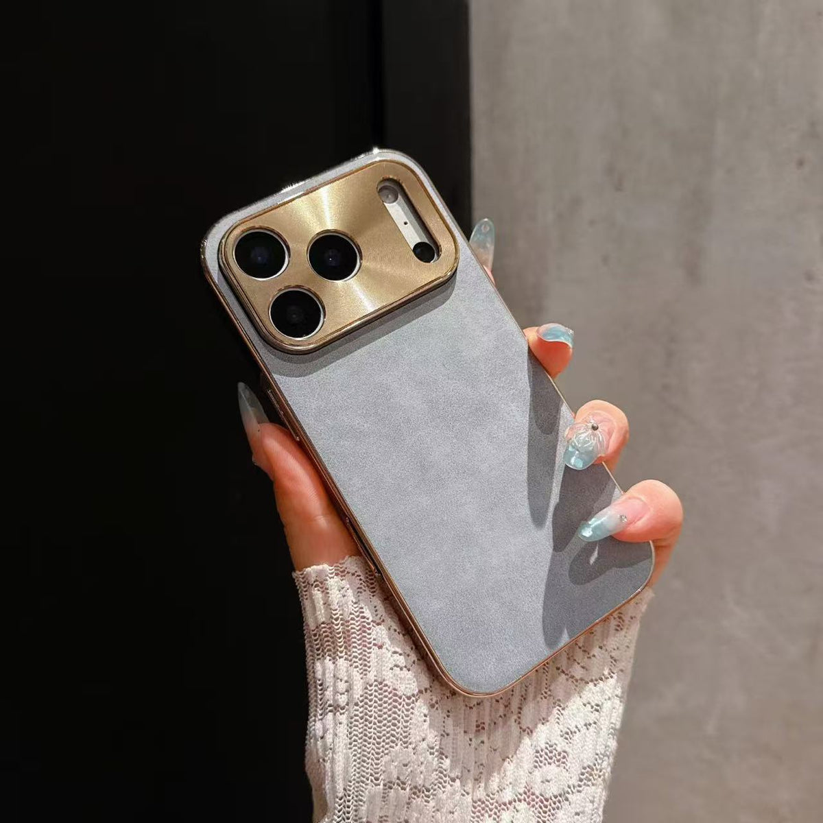 Apple Iphone Lambskin Electroplated Anti-Fall High-End Leather Protective Case (Exclsuive)