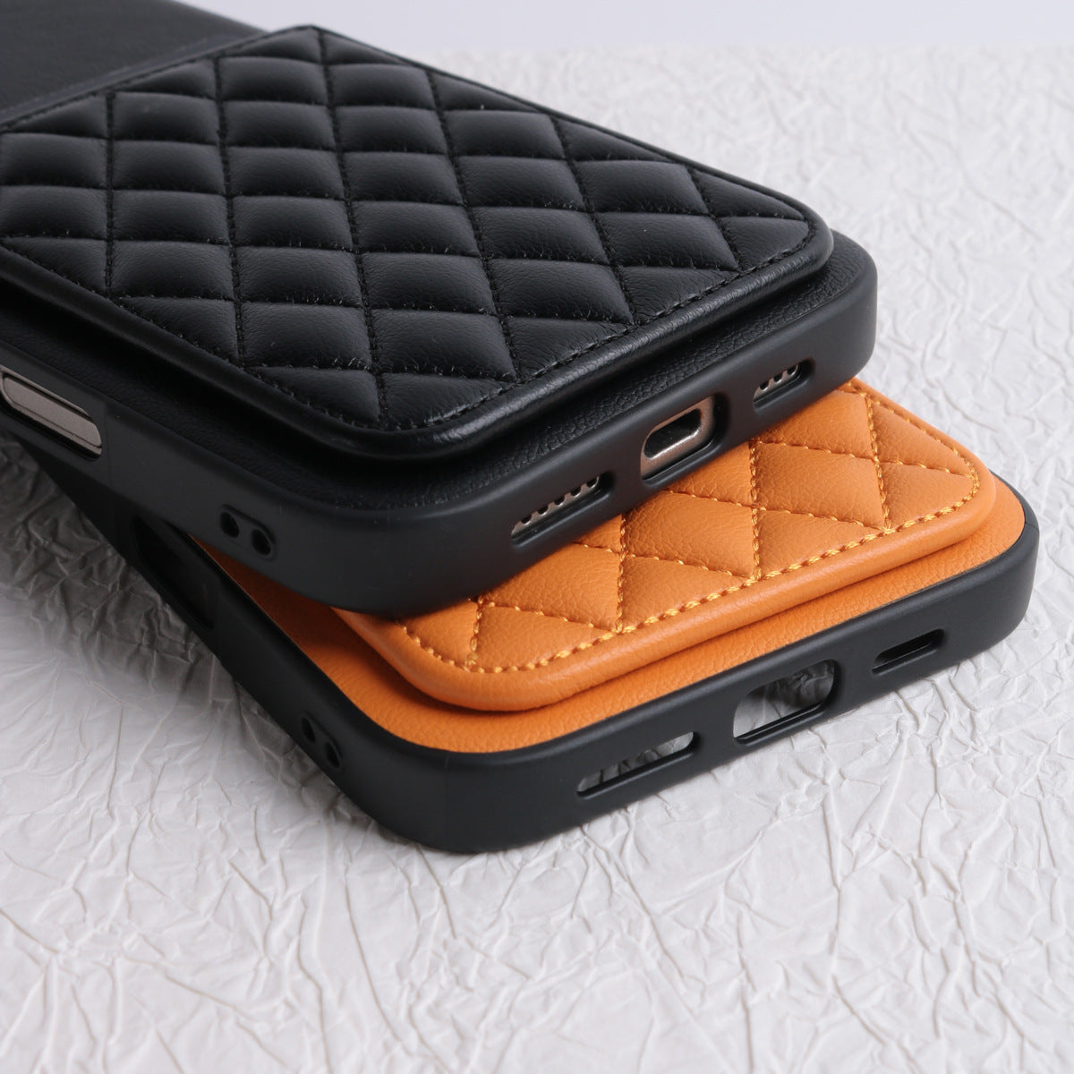 Apple Iphone Lambskin Pu Leather Diamond-Patterned Card Holder Case (Exclusive)