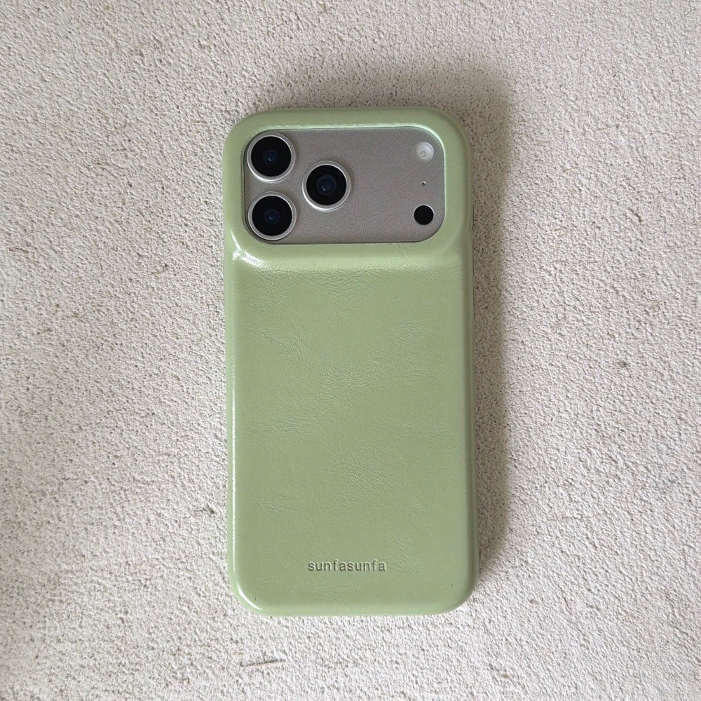 Apple Iphone Simple Solid Color Leather Texture Case (Exclusive)