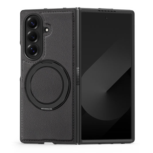 Samsung Fold & Flip Series off Stacked Mobile Phone Case Yashi Leather Texture 360 Magnetic Rotating Stand (Exclusive)