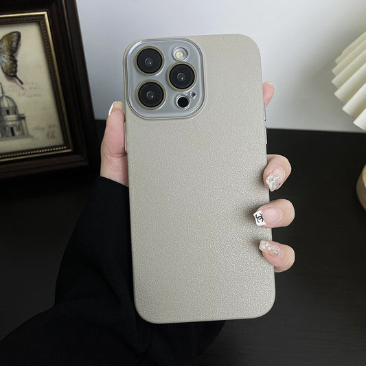 Apple Iphone Litchi Pattern Skin-Feel Crystal Phone Case (Exclusive)