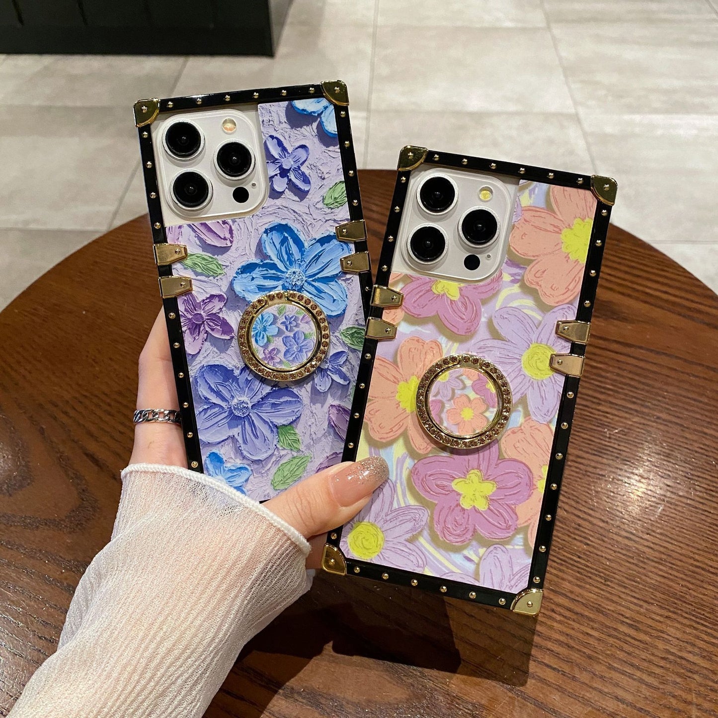 Apple Iphone Colorful Oil Painting Flower Fashion Brand Painted Celebrity Mobile Phone Case(Exclusive)