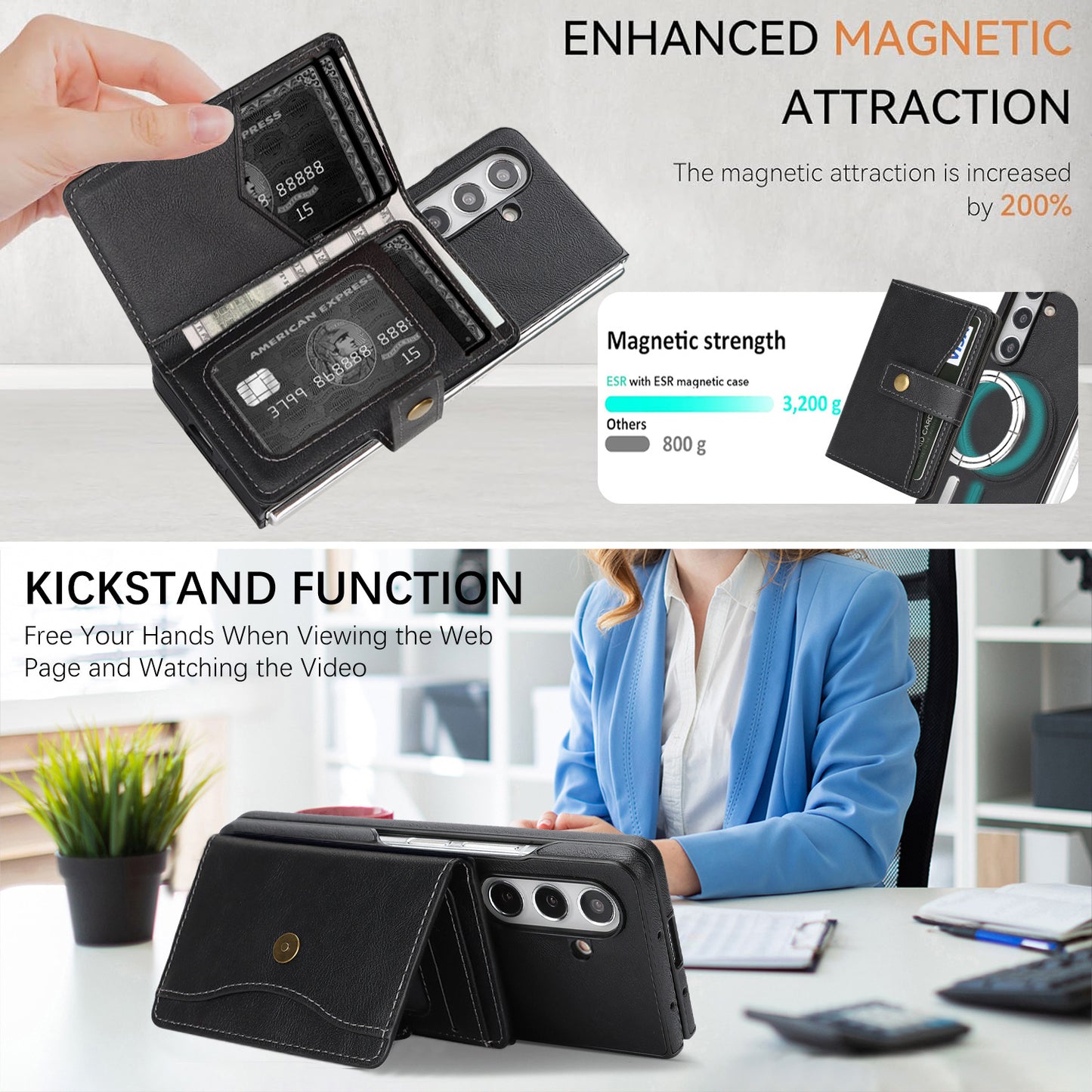 Samsung Fold series Wireless Charging Phone Case with Card Holder (Exclsuive)
