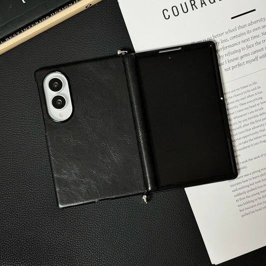 Samsung Fold series wide folding crazy horse phone case (Exclusive)