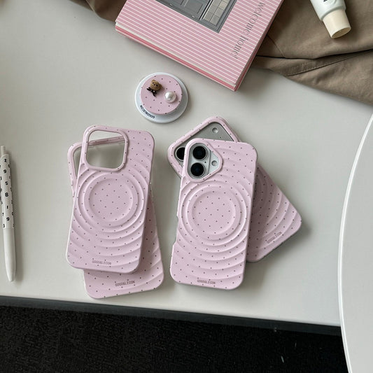 Apple Iphone Wave-Pattern Pink Polka Dot Phone Case (Exclusive)
