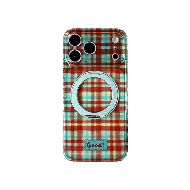Apple Iphone Colorful Plaid 360-Degree Rotating Stand Case (Exclusive)