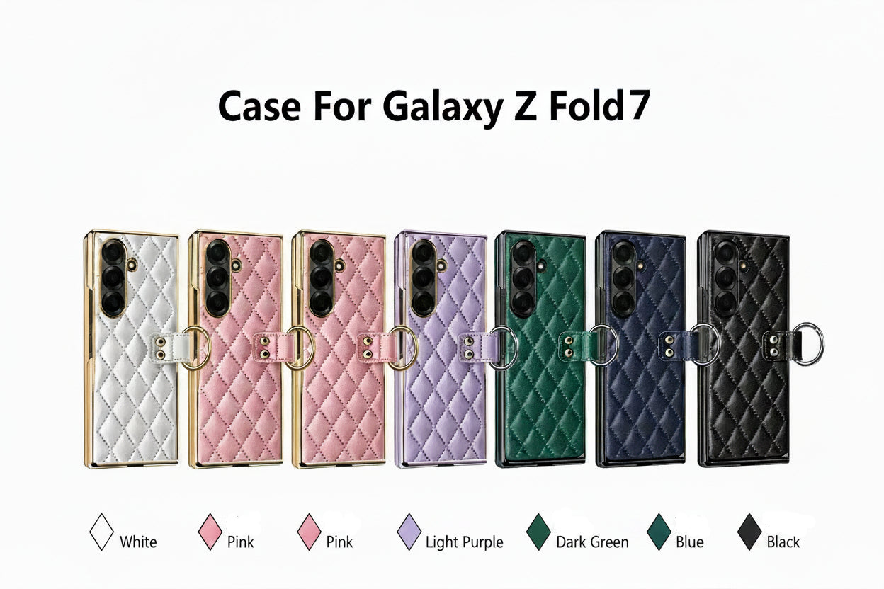 Samsung Fold electroplated ring phone case, Korean style, drop-proof protective case (Exclusive)