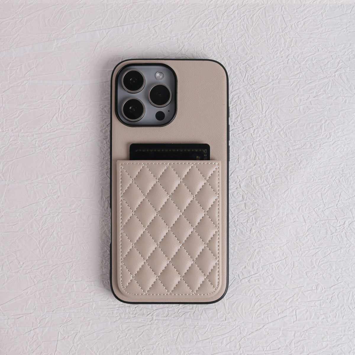 Apple Iphone Lambskin Pu Leather Diamond-Patterned Card Holder Case (Exclusive)