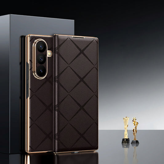 Samsung Fold Series Magnetic Flip Starburst Electroplated Gold Edge Fine Hole Protective Case (Exclusive)