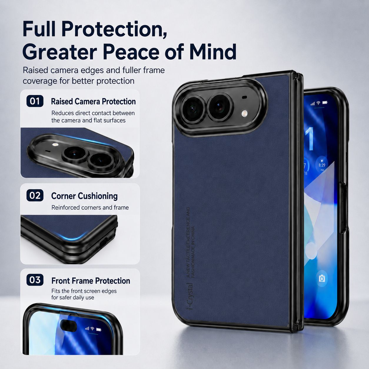 Apple Iphone Ultra Fold screen folding phone screen protector retro sheepskin case (Exclusive)