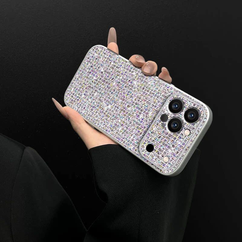 Apple iphone Metallic paint rhinestone crystal pendant chain Case (Exclusive)