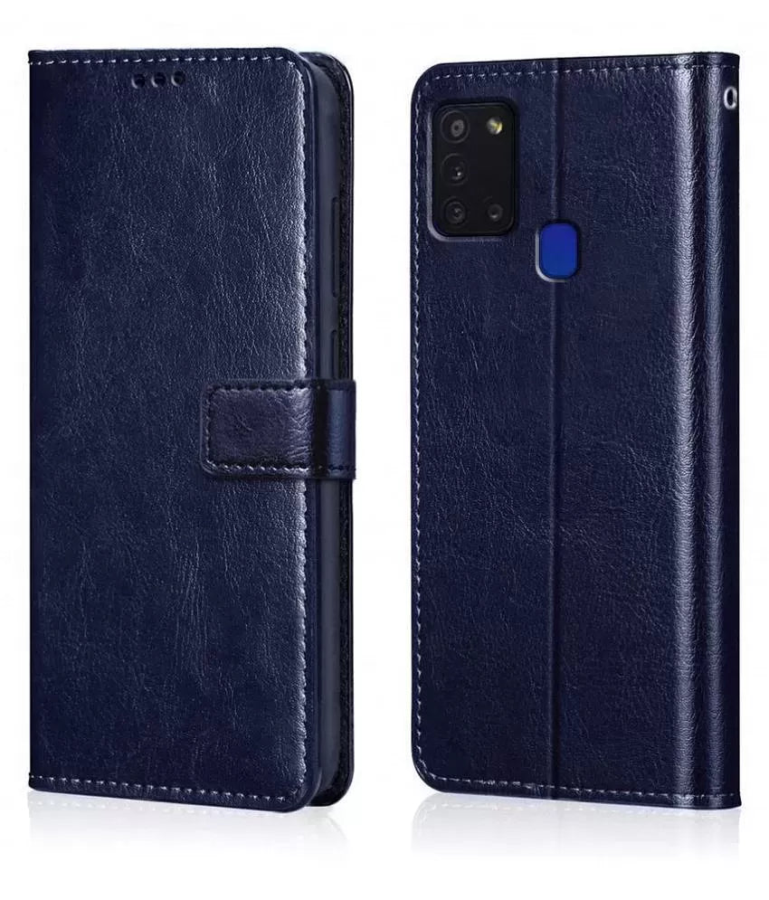 Samsung A21s Leather Flip Cover