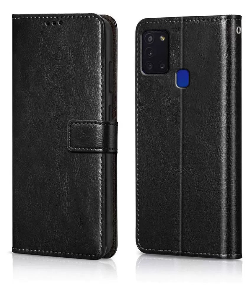 Samsung A21s Leather Flip Cover