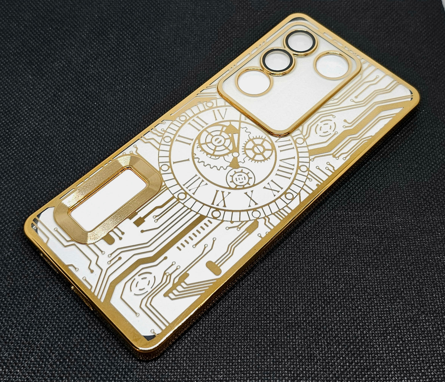 Vivo V27/V27 Pro Back Cover with CD Watch Machine Design