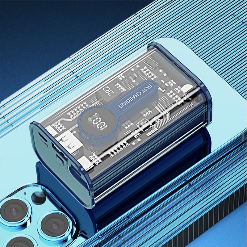 Amytel Transparent 25watt Fast Charging compact Power Bank with 10,000 Mah (6 Month warranty)