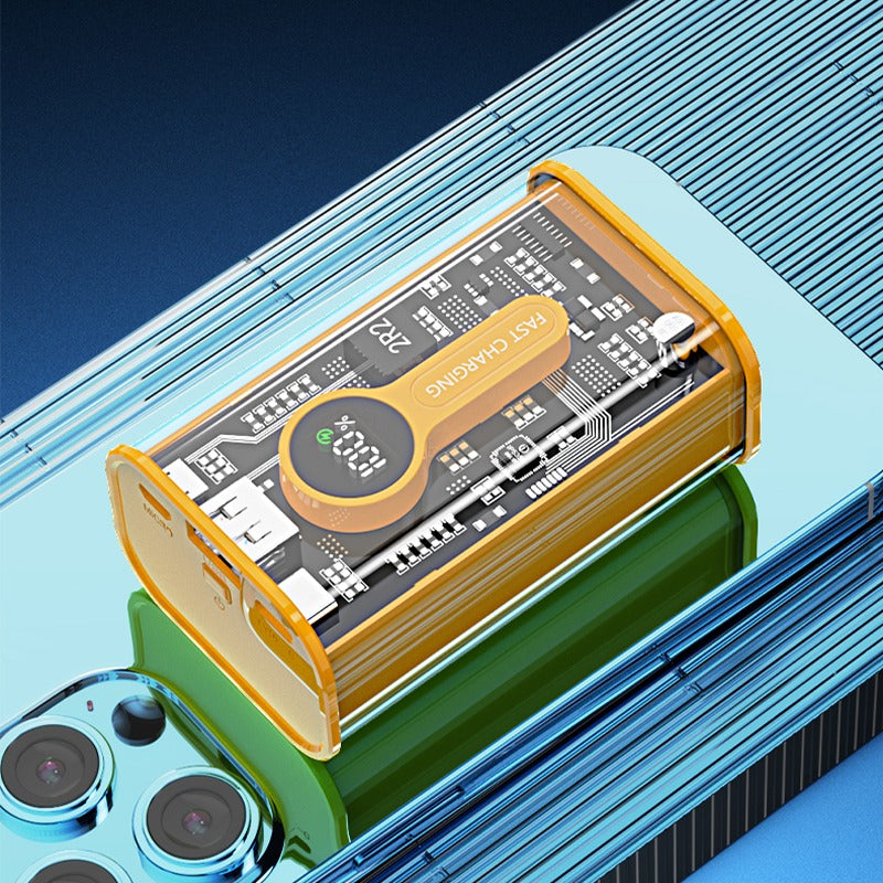 Amytel Transparent 25watt Fast Charging compact Power Bank with 10,000 Mah (6 Month warranty)