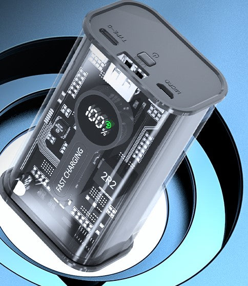 Amytel Transparent 25watt Fast Charging compact Power Bank with 10,000 Mah (6 Month warranty)
