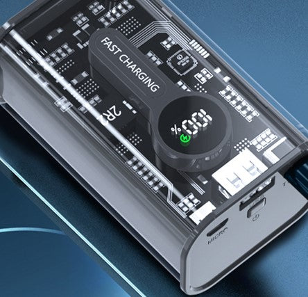 Amytel Transparent 25watt Fast Charging compact Power Bank with 10,000 Mah (6 Month warranty)