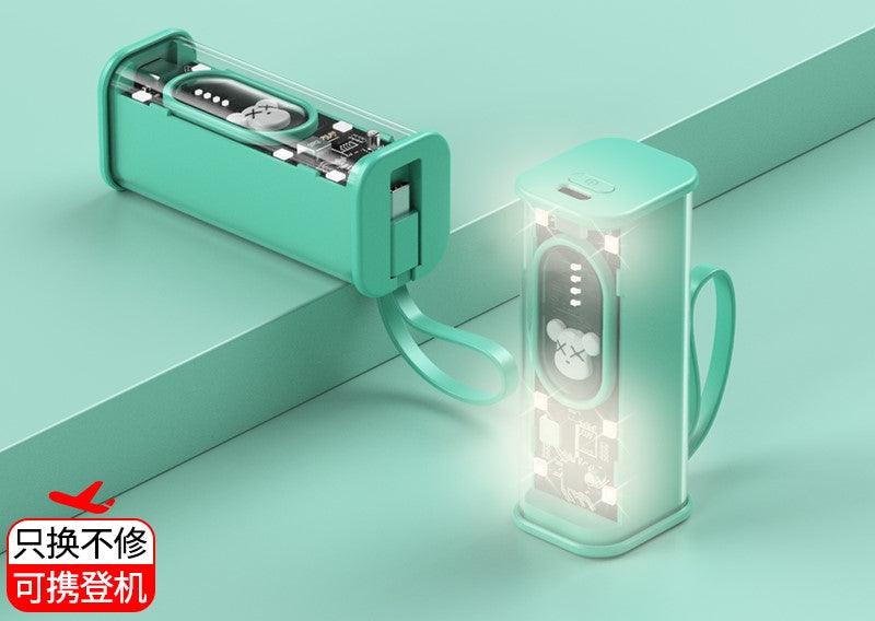 Amytel 15watt fast charging power bank with Teddy Design with 5000 Mah For Iphone series (6 Month Warranty )