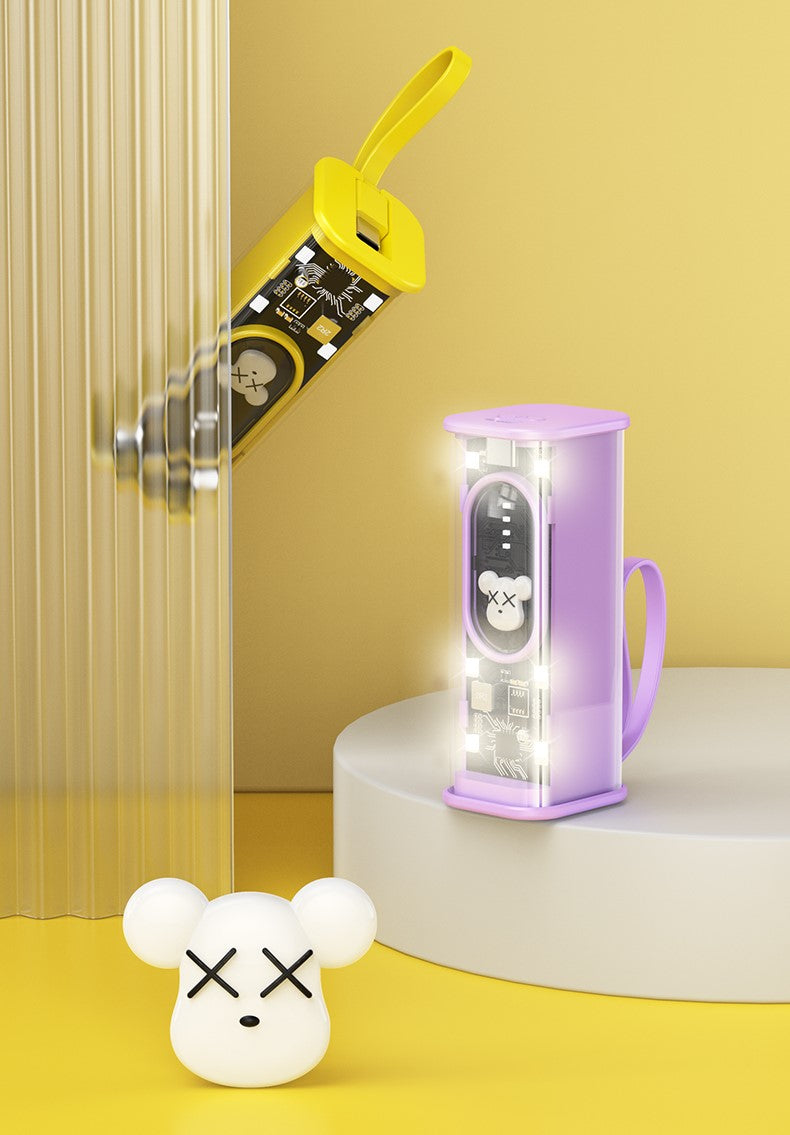 Amytel 15watt fast charging power bank with Teddy Design with 5000 Mah For Iphone series (6 Month Warranty )