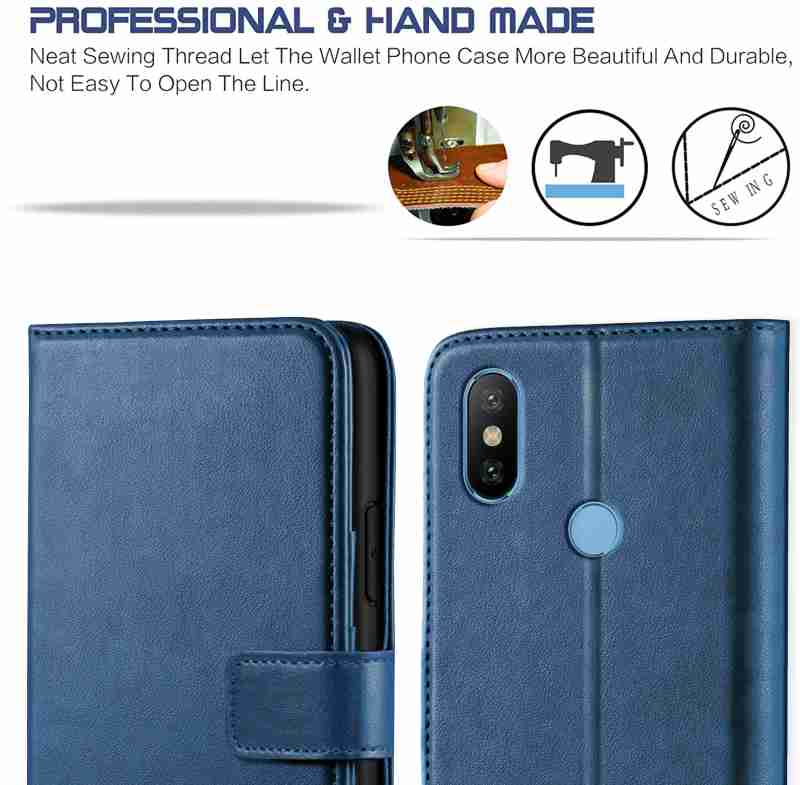 Mi A2 Leather Flip Cover