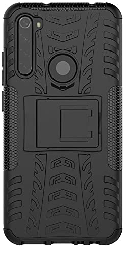 Mi Redmi Note 8 Shockproof Hybrid Kickstand Back Cover Defender Cover - Black
