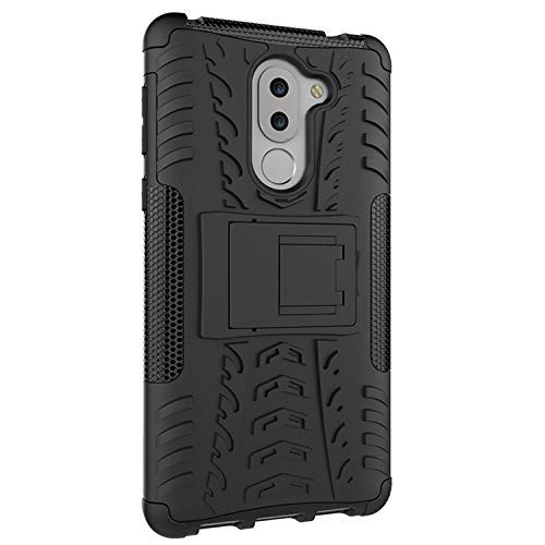 Hono 6x Shockproof Hybrid Kickstand Back Cover Defender Cover - Black
