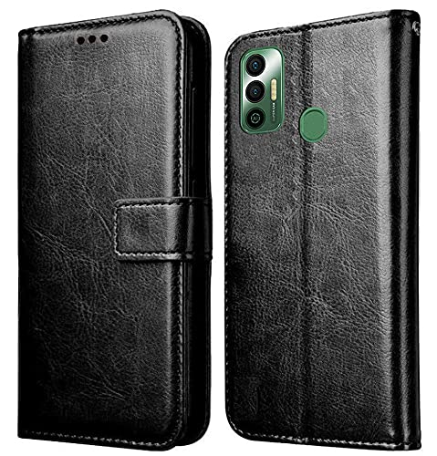Tecno Spark 7 Leather Flip Cover
