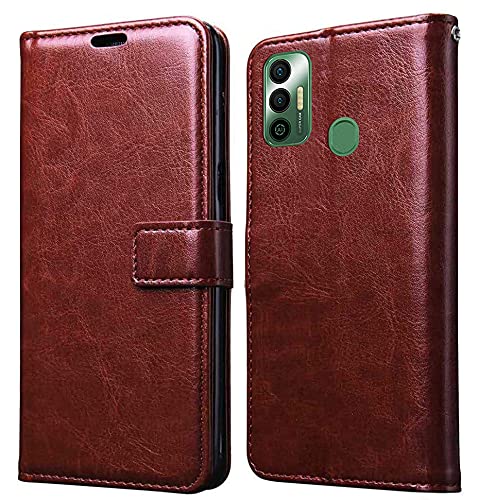 Tecno Spark 7 Leather Flip Cover