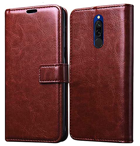 Xiaomi Mi Redmi 8 Premium Leather Inner TPU Foldable Stand Wallet Card Slots
