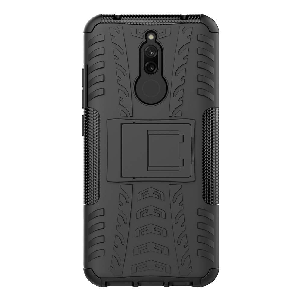 Mi Redmi 8-8A Shockproof Back Cover Defender Cover Hybrid Kickstand- Black
