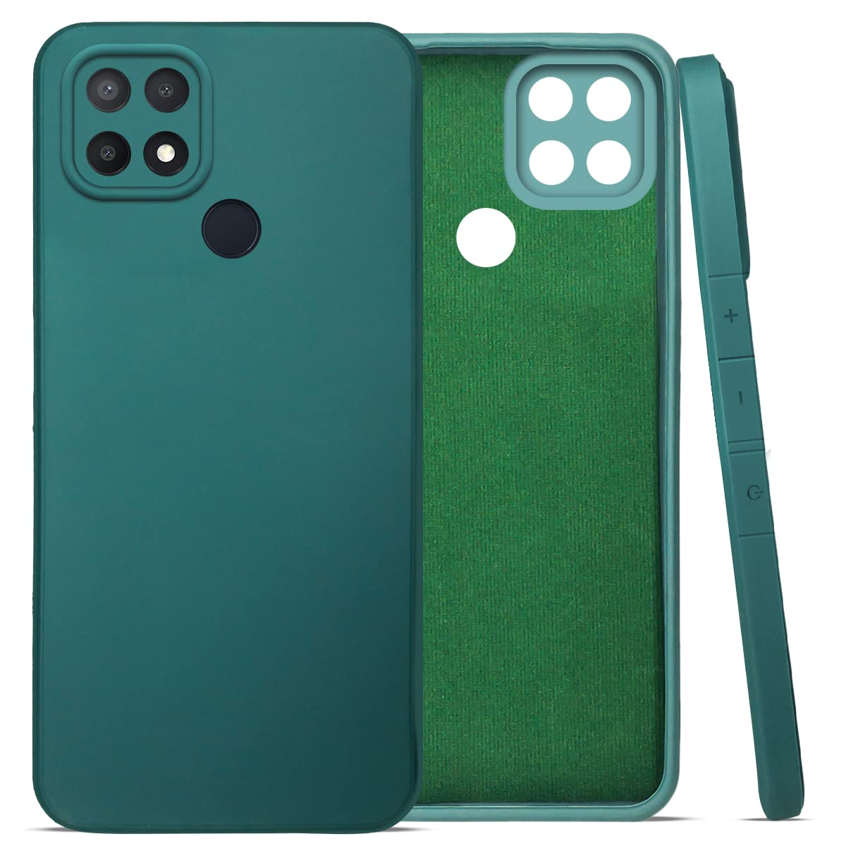Oppo A15 Back Cover (Silicone + Inner Side Cloth) Soft