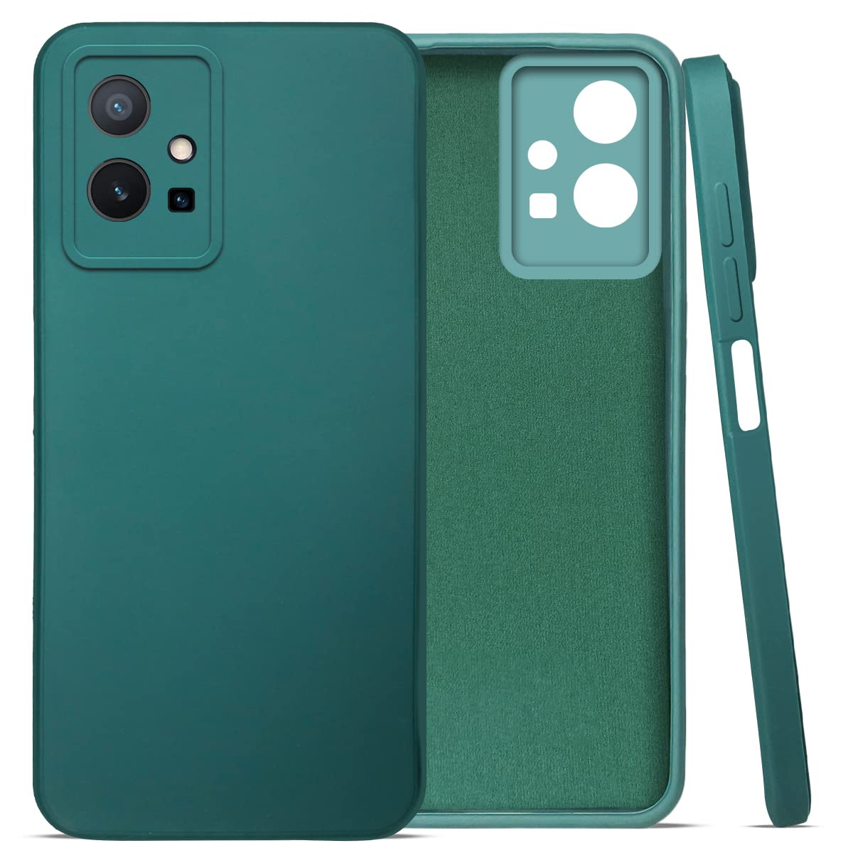 Vivo T1 5G / Y75 (5G) / Y55(5G) / Iqoo Z6 (5G) Mobile Back Cover (Silicone + Inner Side Cloth)