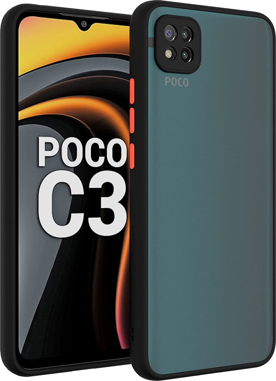 Poco C3 mobile Back Cover (Smoky)