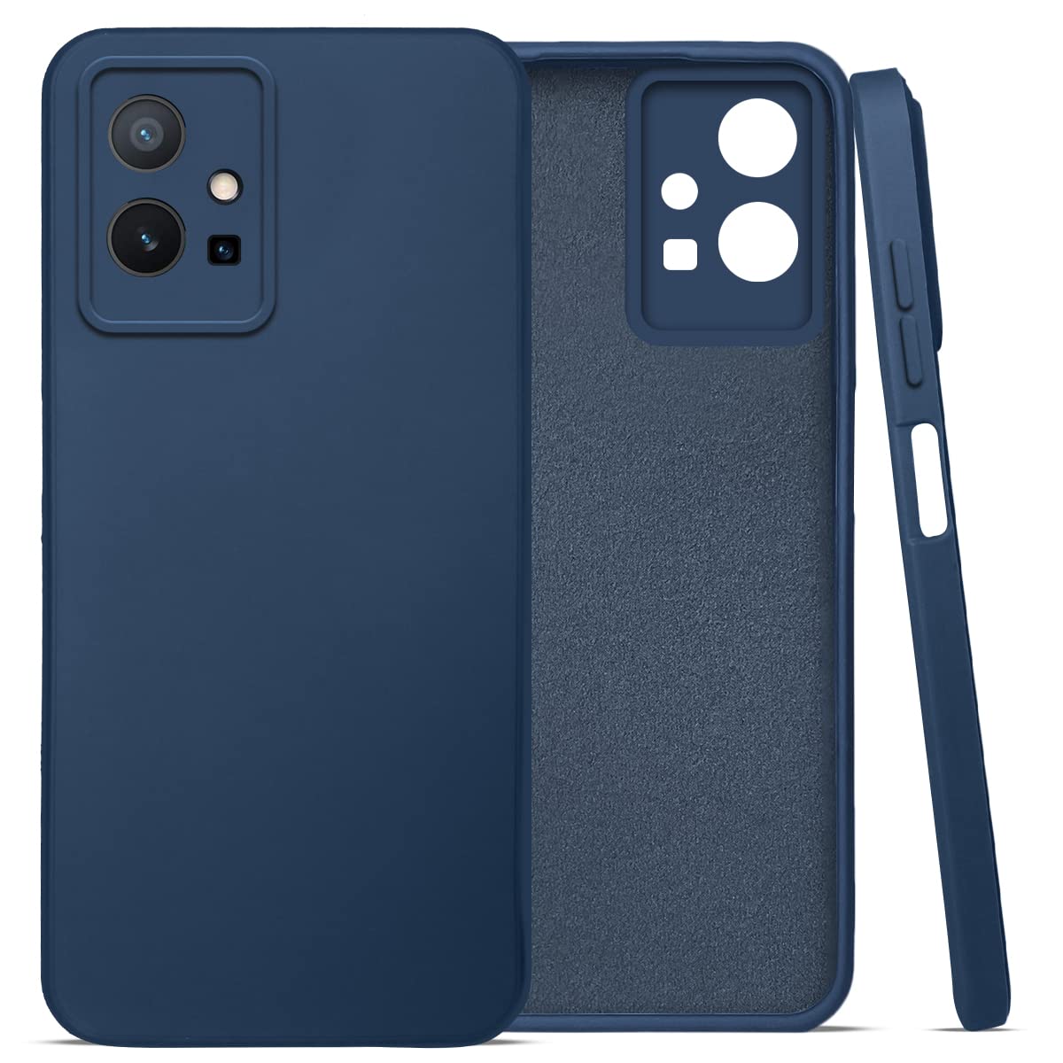 Vivo T1 5G / Y75 (5G) / Y55(5G) / Iqoo Z6 (5G) Mobile Back Cover (Silicone + Inner Side Cloth)