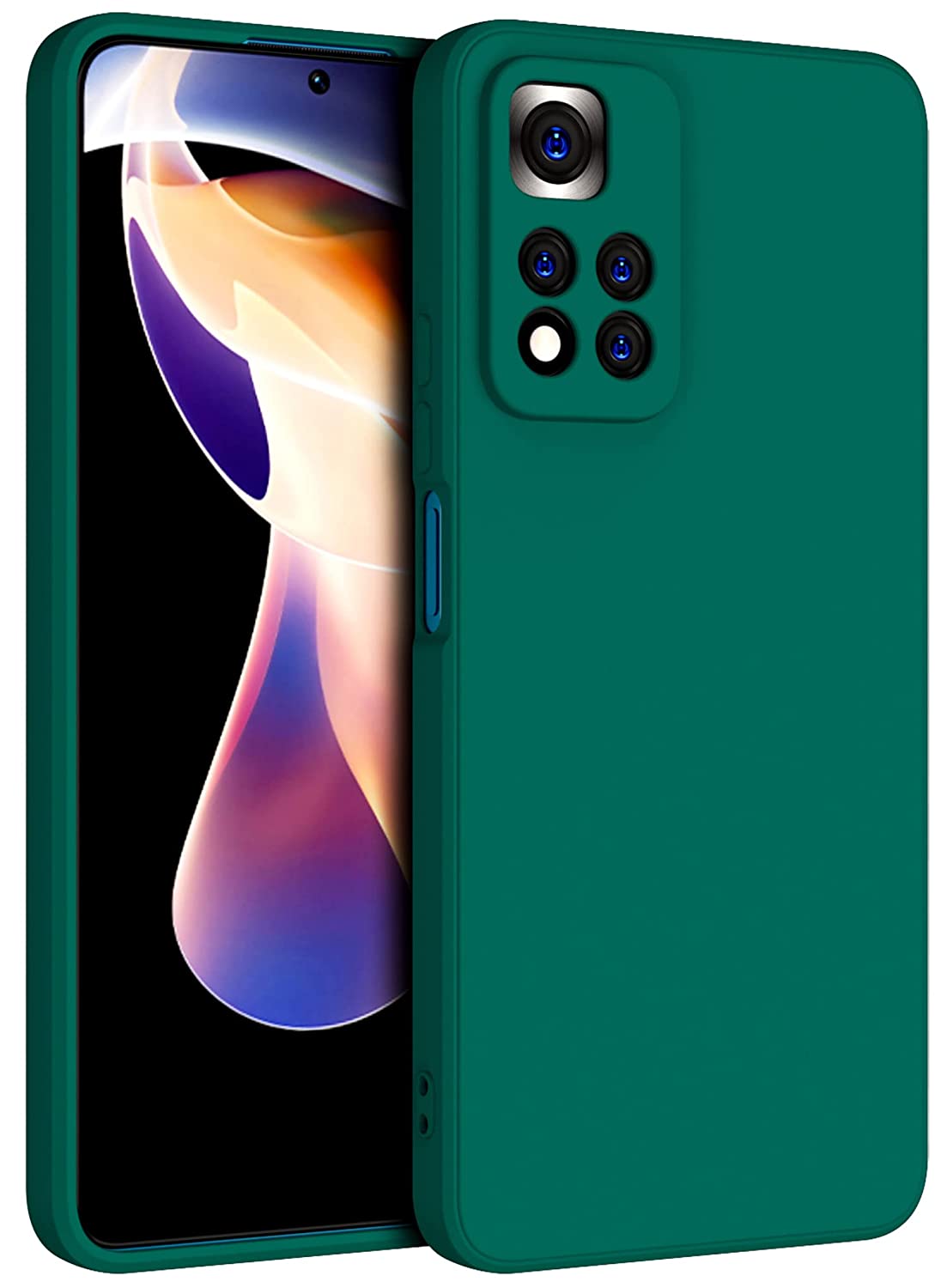 Mi 11i Silicone + Cloth inner side Mobile Back cover soft
