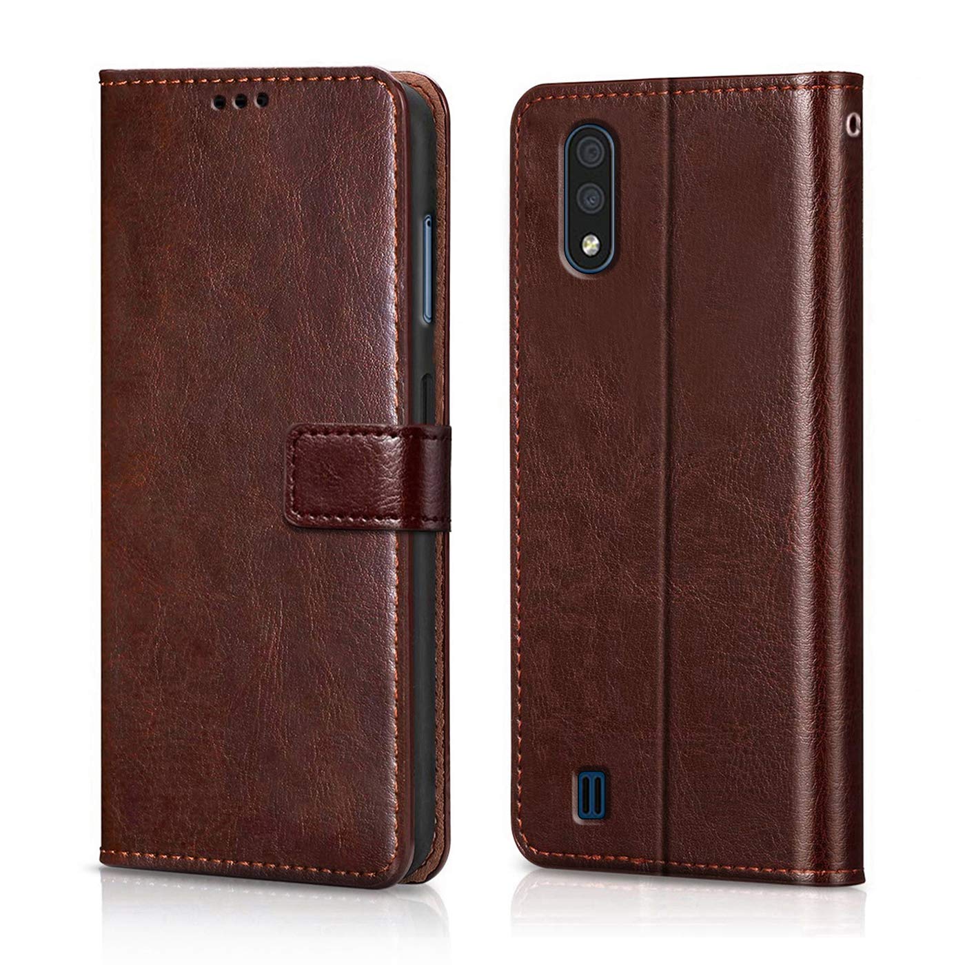 Samsung Galaxy M01 Mobile Leather Flip Cover